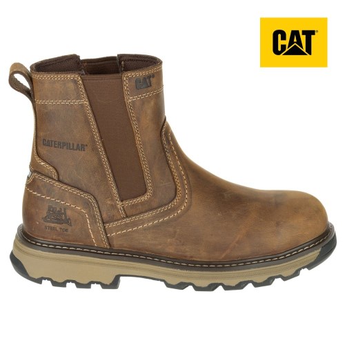 Caterpillar Pelton Steel Toe S1P HRO SRA Werkschoenen Heren DonkerBeige (IUFY.NL)